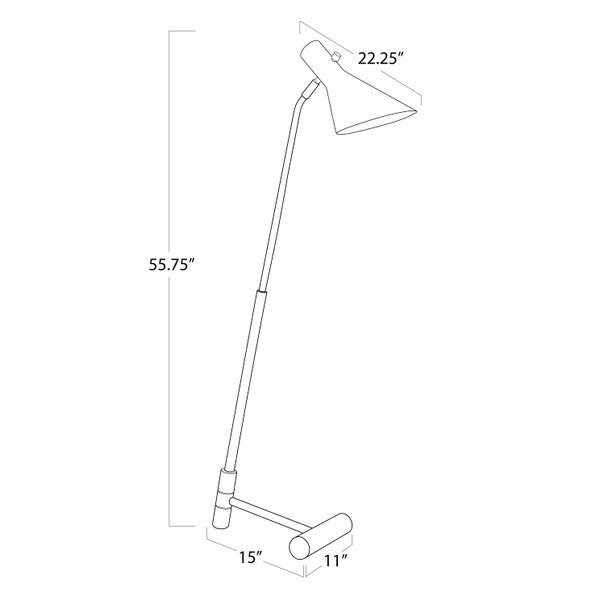 Spyder Floor Lamp (Blackened Brass and Natural Brass) - Open Box Line Drawing